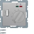 HAGER BOCCHIOTTI - Termostato cont. NA + pezzo c.le x risc. a pavim. Serie Q.1/Q.3 alu vellut vern.
