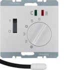 HAGER BOCCHIOTTI - Termostato cont. NA + pezzo c.le x risc. a pavim. Serie K.5 alu opac, vern.