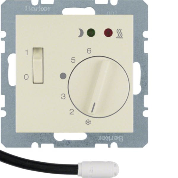 HAGER BOCCHIOTTI - Termostato cont. NA + pezzo c.le x risc. a pavim. Serie S.1 bianco luc.