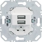 HAGER BOCCHIOTTI - Presa di ricarica USB doppia 230V 3A bianco polare, supporto angolare