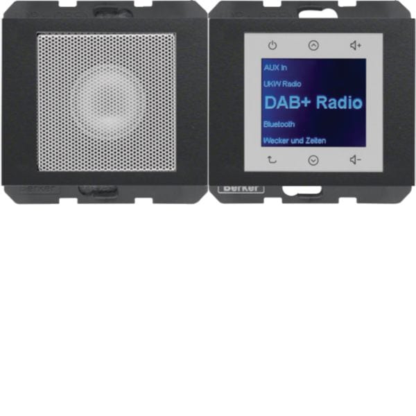 HAGER BOCCHIOTTI - Radio Touch con altoparlante DAB+ / Bluetooth, finitura K.x antracite opaco