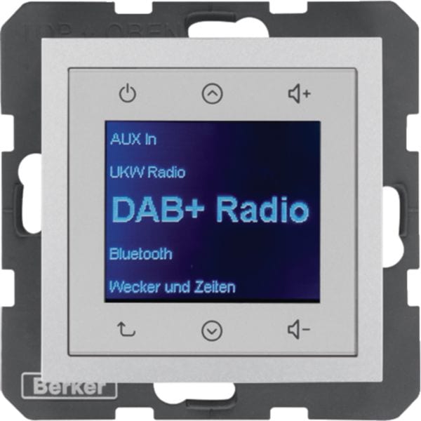 HAGER BOCCHIOTTI - Radio Touch DAB+ / Bluetooth, finitura opaca alluminio S.1/B.x