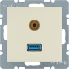 HAGER BOCCHIOTTI - Presa USB / 3,5 mm audio Berker S.1 bianco lucido