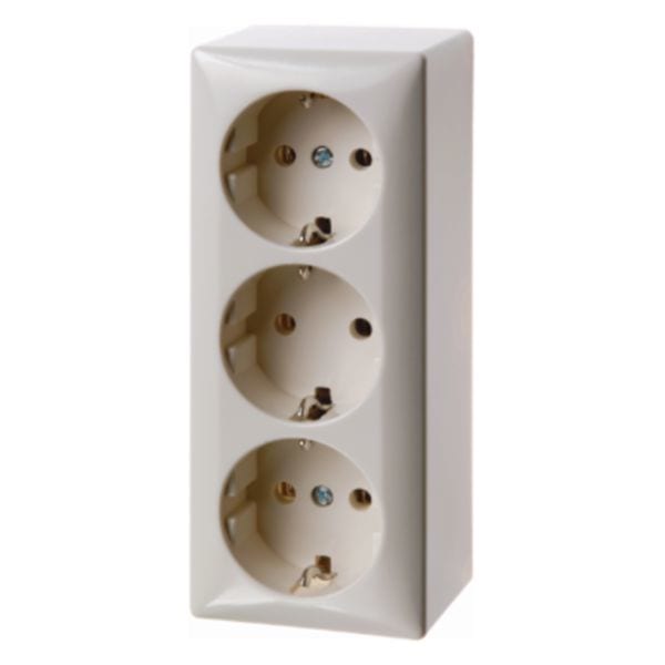 HAGER BOCCHIOTTI - Presa SCHUKO tripla, a parete bianco lucido