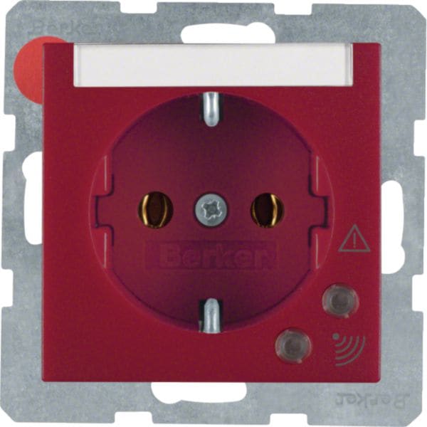 HAGER BOCCHIOTTI - Presa SCHUKO con protezione contro sovratensioni Berker S.1/B.3/B.7 rosso opaco