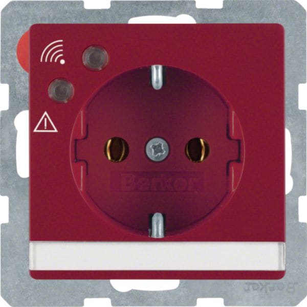 HAGER BOCCHIOTTI - Presa SCHUKO con protezione contro sovratensioni Berker Q.1/Q.3 rosso velluto