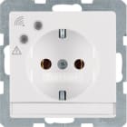 HAGER BOCCHIOTTI - Presa SCHUKO con protezione contro sovratensioni Q.1/Q.3 bianco polare velluto