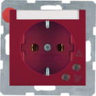 HAGER BOCCHIOTTI - Presa SCHUKO con protezione contro sovratensioni Berker S.1/B.3/B.7 rosso lucido