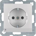 HAGER BOCCHIOTTI - Presa SCHUKO con luce di orientamento LED Berker B.7 alu opaco, verniciato