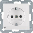 HAGER BOCCHIOTTI - Presa SCHUKO con luce di orientamento LED Berker S.1/B.3/B.7 bianco polare opaco