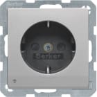 HAGER BOCCHIOTTI - Presa SCHUKO con luce di orientamento LED Berker Q.1/Q.3 alu velluto, vernic.