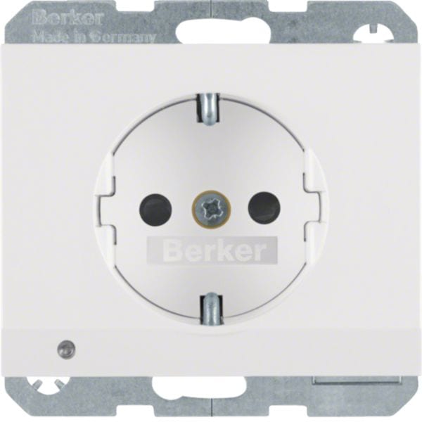 HAGER BOCCHIOTTI - Presa SCHUKO con luce di orientamento LED Berker K.1 bianco polare lucido