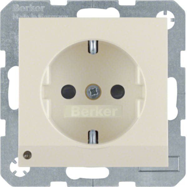 HAGER BOCCHIOTTI - Presa SCHUKO con luce di orientamento LED Berker S.1 bianco lucido