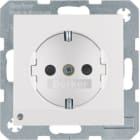 HAGER BOCCHIOTTI - Presa SCHUKO con luce di orientamento LED Berker S.1/B.3/B.7 bianco polare lucid
