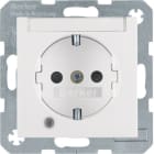HAGER BOCCHIOTTI - Presa SCHUKO con LED di controllo Berker S.1/B.3/B.7 bianco polare opaco