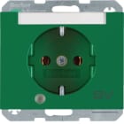 HAGER BOCCHIOTTI - P.SCHUKO + LED CTR. E ''SV'' K1 VERDE