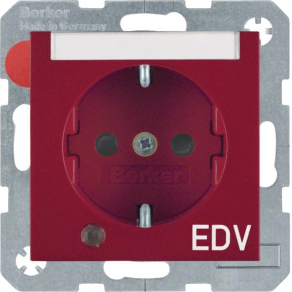 HAGER BOCCHIOTTI - P.SCHUKO + LED + ''EDV'' S1/B3/B7 ROSSO