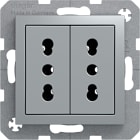 HAGER BOCCHIOTTI - Presa italiana con terra doppia 10 A/16 A Serie S.1/B.3/B.7 alu opac, vern.