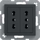 HAGER BOCCHIOTTI - Presa ITA con messa a terra doppia 10 A/16 A Serie S.1/B.3/B.7 antracite opaco