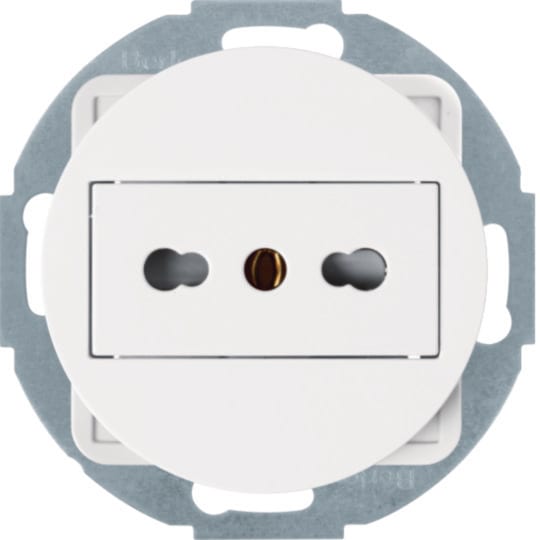HAGER BOCCHIOTTI - Presa italiana con messa a terra 10 A/16 A Serie 1930/R.classic Bianco pol. Luc.