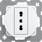 HAGER BOCCHIOTTI - Presa italiana con messa a terra 10 A/16 A Serie R.1/R.3 bianco polare lucido