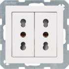 HAGER BOCCHIOTTI - Presa ITA con messa a terra doppia 10 A/16 A Serie Q.1/Q.3 Bianco pol. velluto