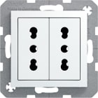 HAGER BOCCHIOTTI - Presa italiana con messa a terra doppia 10 A/16 A Serie S.1 bianco lucido