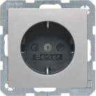 HAGER BOCCHIOTTI - Presa SCHUKO. con portaetichetta Berker Q.1/Q.3 alu velluto, verniciato