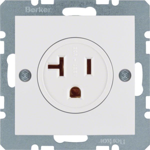 HAGER BOCCHIOTTI - Presa con messa a terra USA/CANADA NEMA 5-20 R Berker S.1 bianco polare lucido