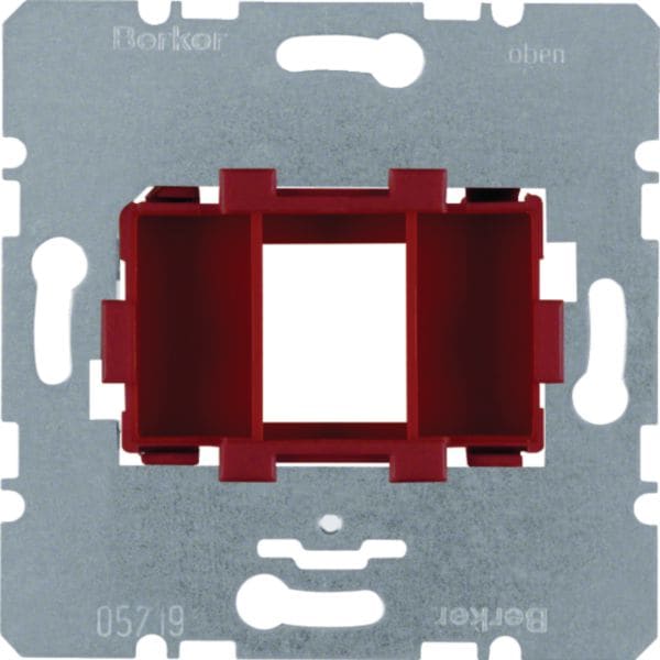 HAGER BOCCHIOTTI - Piastra supporto con alloggiam. rosso singola x Modular Jack communicazione