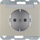 HAGER BOCCHIOTTI - Presa SCHUKO con portaetichetta Berker K.5 acciaio inox opaco, verniciato