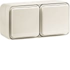 HAGER BOCCHIOTTI - Presa SCHUKO doppia orizz. con coperchio a parete Serie W.1 bianco pol. opac