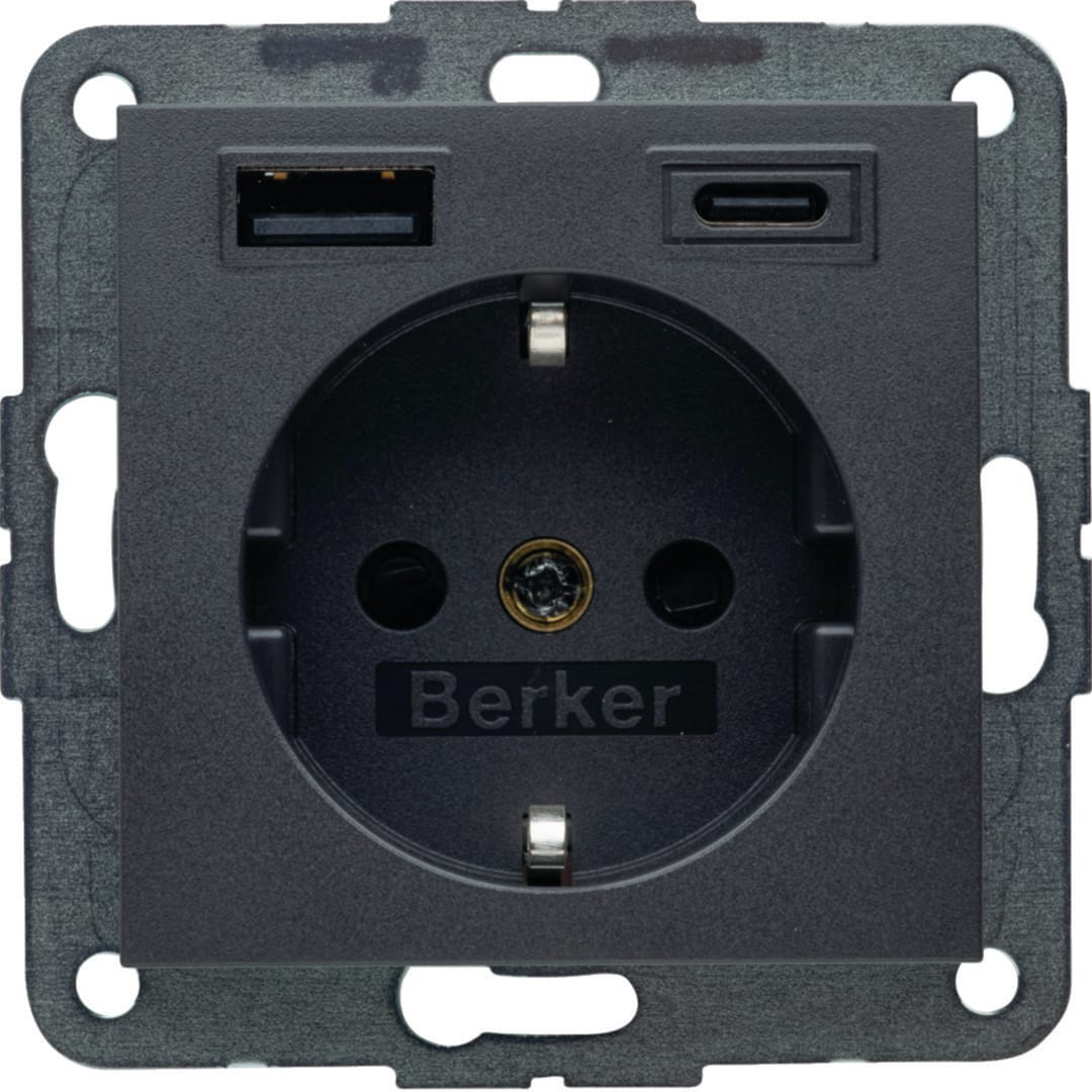 HAGER BOCCHIOTTI - PRESA SCHUKO/USB AC 20W PD B.3 ANTR.OP.