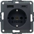 HAGER BOCCHIOTTI - PRESA SCHUKO/USB AC 20W PD B.3 ANTR.OP.