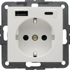 HAGER BOCCHIOTTI - PRESA SCHUKO/USB AC 20W PD S.1 BIA. POL.