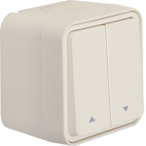 HAGER BOCCHIOTTI - Puls. doppio x venez. con simbolo freccia a parete Serie W.1 bianco pol. opac