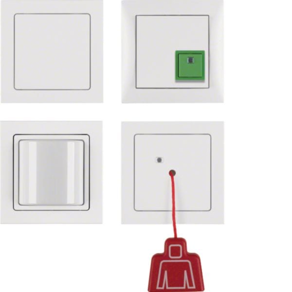 HAGER BOCCHIOTTI - Set chiamata di emergenza con cornice Berker Q.3 bianco polare velluto