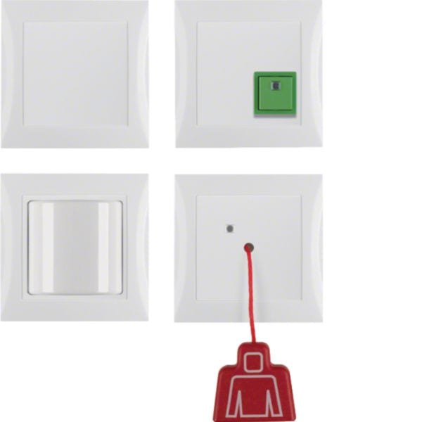 HAGER BOCCHIOTTI - Set chiamata di emergenza con cornice Berker S.1 bianco polare lucido