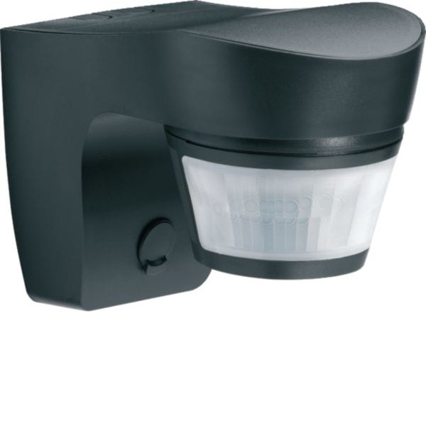 HAGER BOCCHIOTTI - Rilevatore di movimento a infrarossi da parete standard 140° IP55 10A antracite