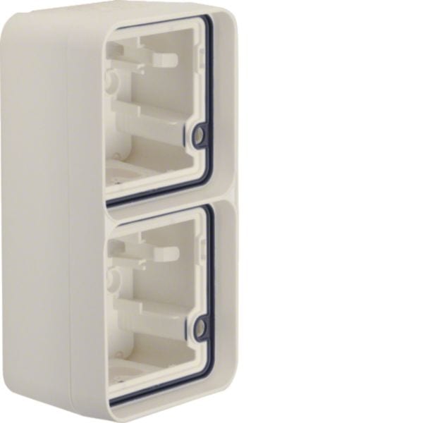 HAGER BOCCHIOTTI - Scatola doppia verticale, con cornice a parete Berker W.1 bianco polare opaco