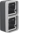 HAGER BOCCHIOTTI - Scatola doppia verticale, con cornice a parete W.1 grigio/grigio chiaro opaco
