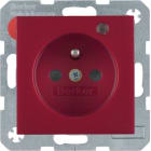 HAGER BOCCHIOTTI - Presa con spinotto di messa a terra e LED di controllo S.1/B.3/B.7 rosso opaco