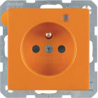HAGER BOCCHIOTTI - Presa con spinotto di messa a terra e LED di controllo Q.1/Q.3 arancione velluto