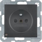 HAGER BOCCHIOTTI - Presa con spinotto x terra + LED orientamento Serie B.3/B.7 antrac.opaco