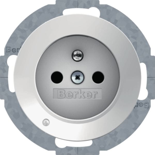 HAGER BOCCHIOTTI - Presa con spinotto x terra + LED orientamento Serie R.1/R.3 bianco pol. luc.