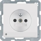 HAGER BOCCHIOTTI - Presa con spinotto x terra + LED orientamento Serie Q.1/Q.3 bianco polare vellut