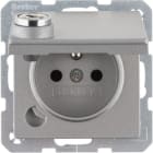 HAGER BOCCHIOTTI - Presa con spinotto di terra e coperchio con chiave opposte Q.1/Q.3 allum. vellut