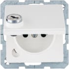 HAGER BOCCHIOTTI - Presa con spinotto terra e coperchio con chiave Q.1/Q.3 bianco pol. vellut