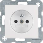 HAGER BOCCHIOTTI - Presa con spinotto di messa a terra Berker S.1/B.3/B.7 bianco polare opaco