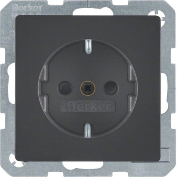 HAGER BOCCHIOTTI - Presa SCHUKO Berker Q.1/Q.3 antracite velluto, verniciato
